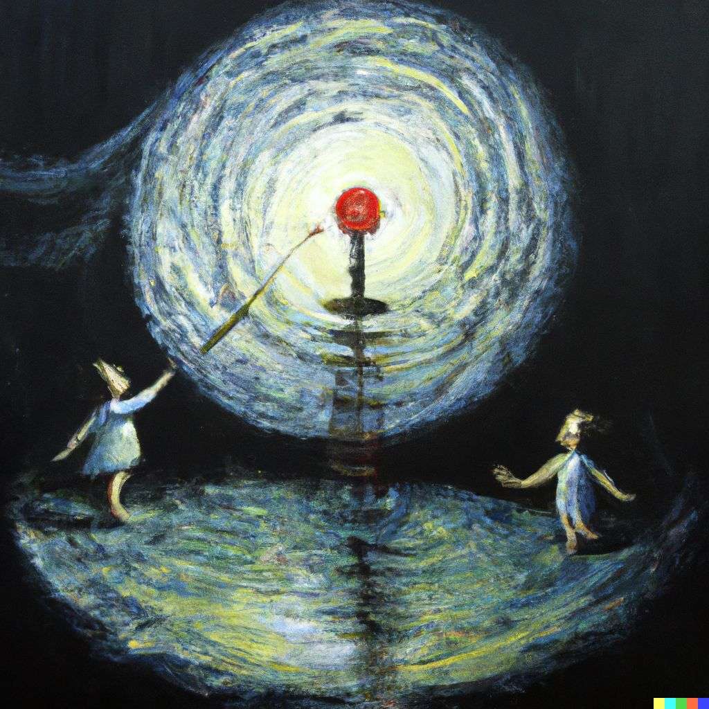the discovery of gravity, oil painting